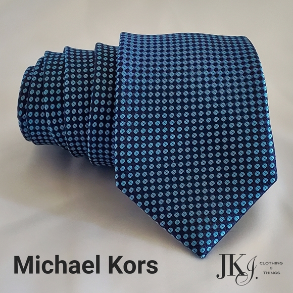 MICHAEL Michael Kors Mens Tie Silk Blue Dots